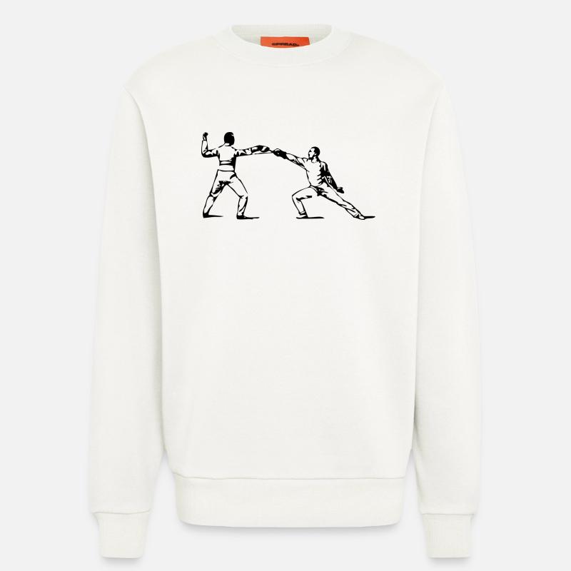 Escrime épée fleurette parade samurai9 - Sweat bio décontracté fabriqué en UE - OFF WHITE