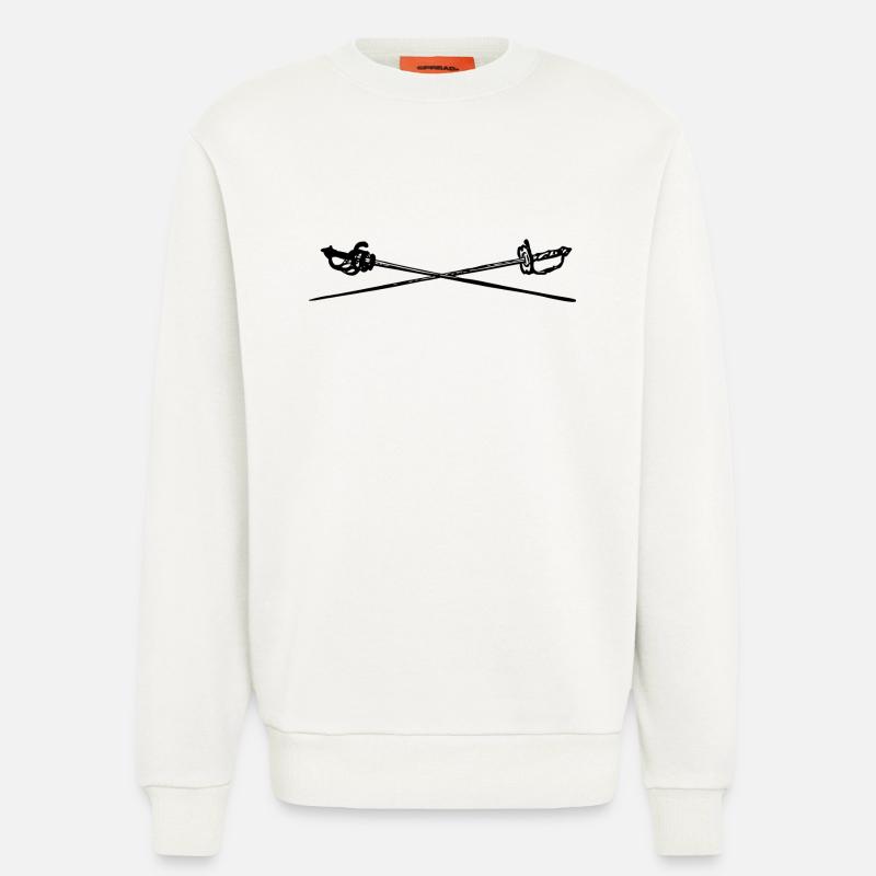 Escrime épée fleurette parade samurai12 - Sweat bio décontracté fabriqué en UE - OFF WHITE