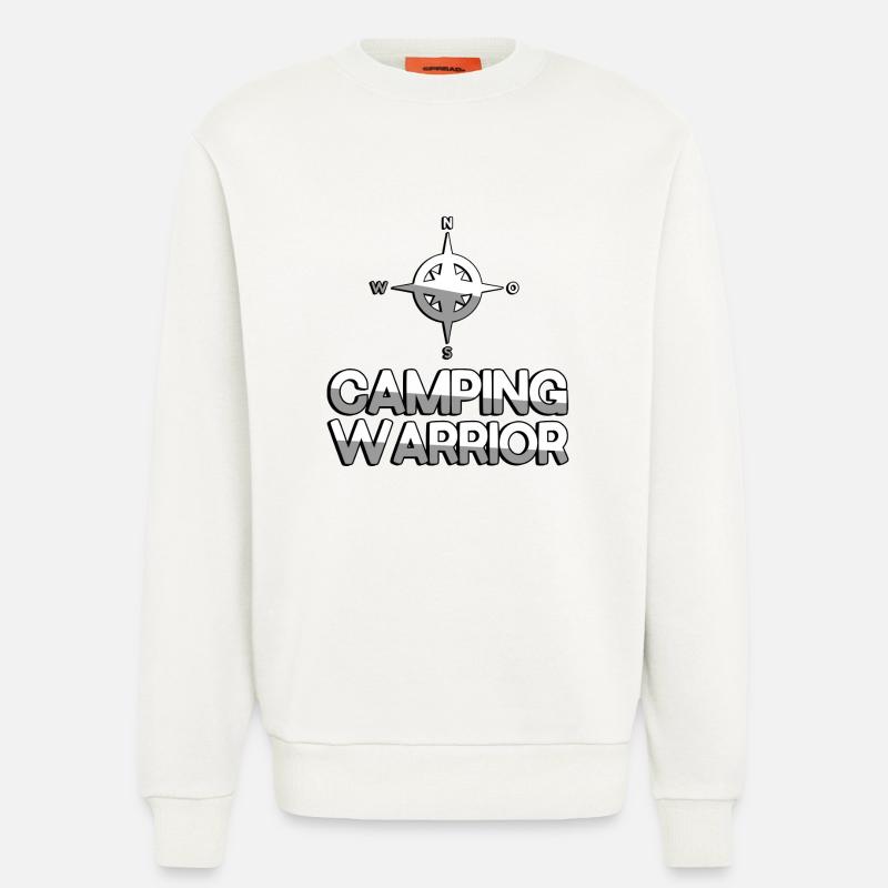 CAMPING WARRIOR + Kompass - Camping - Sweatshirt - made by SPREAD  - OFF WHITE