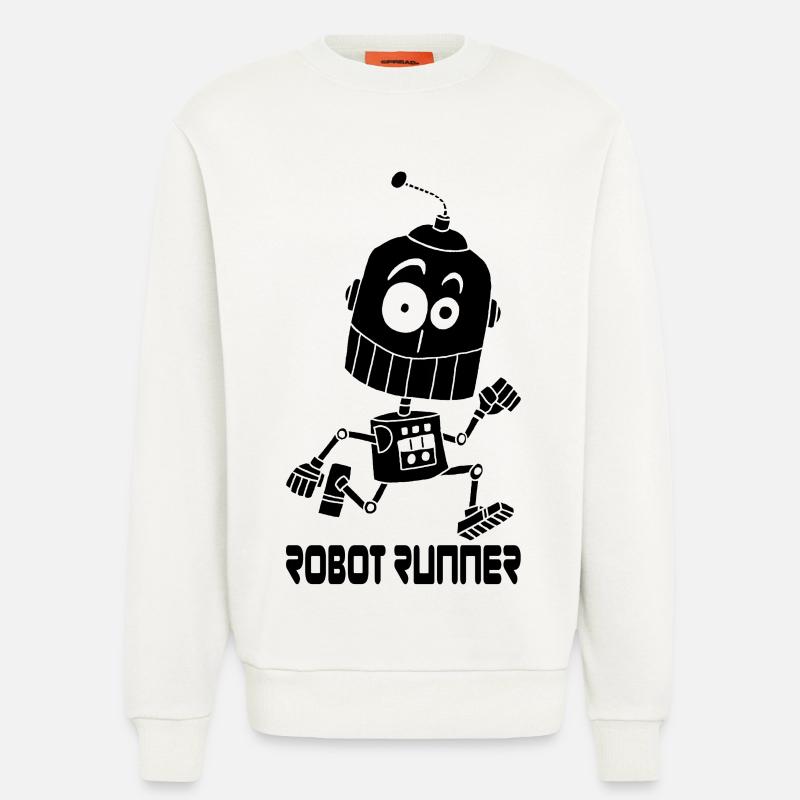 Schwarzer Roboter-Läufer - Sweatshirt - made by SPREAD  - OFF WHITE