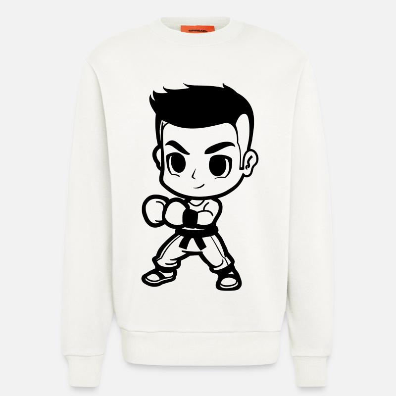 Kickboxing Junge Comic Look - Sweatshirt - made by SPREAD  - OFF WHITE