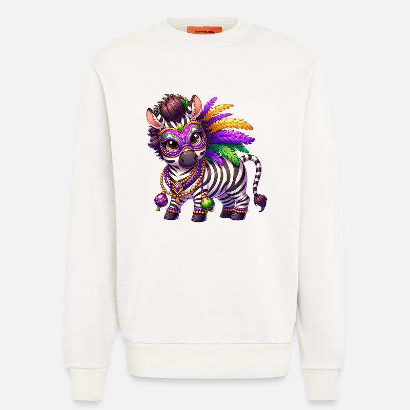Mardi Gras Zebra Comic Süß - Sweatshirt - made by SPREAD  - OFF WHITE