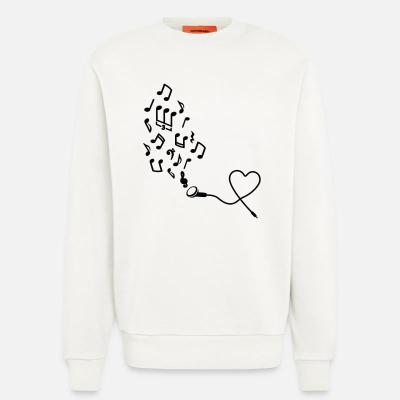 Kopfhörer mit Noten - Sweatshirt - made by SPREAD  - OFF WHITE
