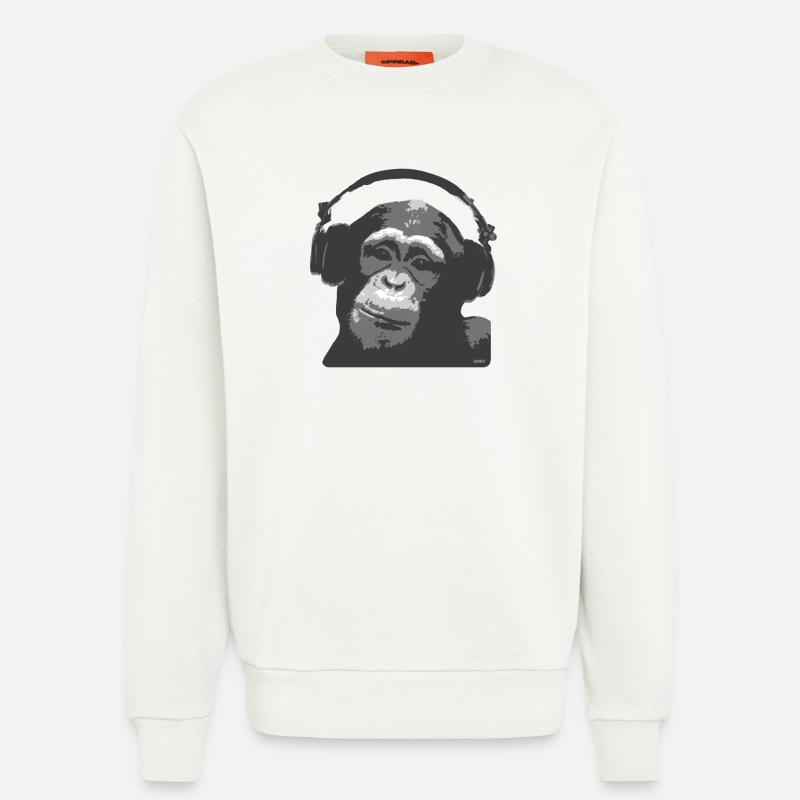 DJ MONKEY  - Sweatshirt - made by SPREAD  - OFF WHITE