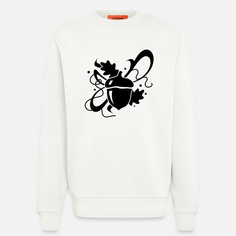 Eichel mit Eichenblätter - Sweatshirt - made by SPREAD  - OFF WHITE