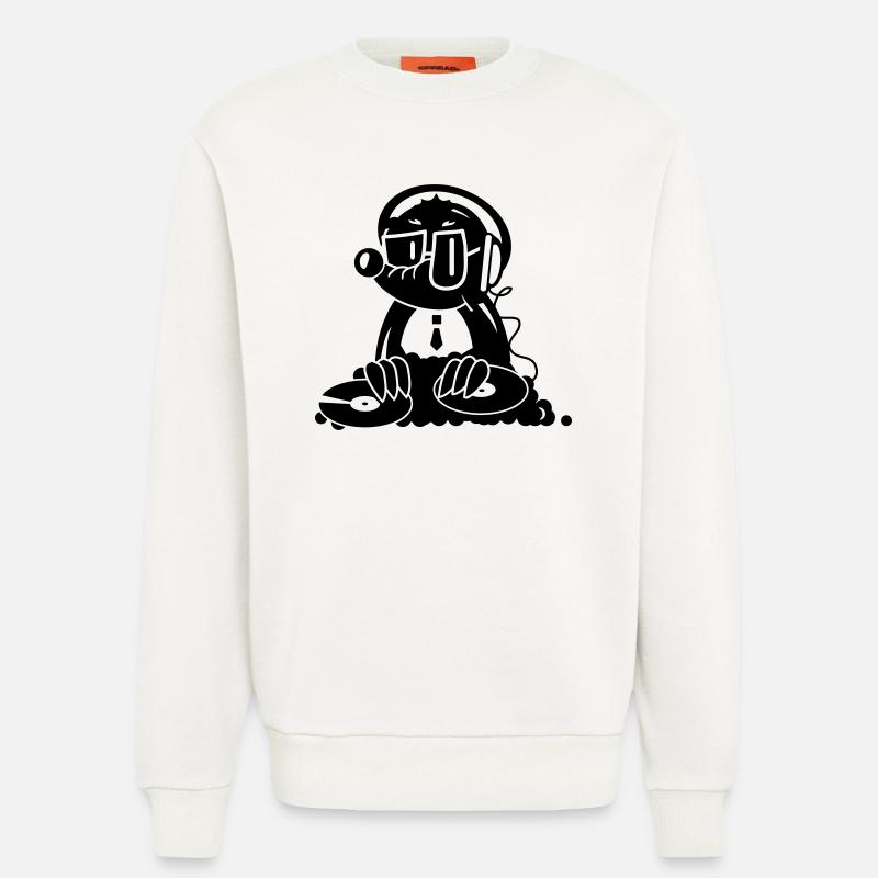 Ein Maulwurf als DJ - Sweatshirt - made by SPREAD  - OFF WHITE