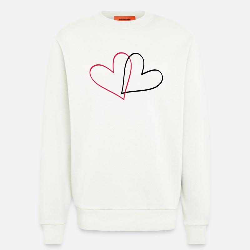 Herzen Herz Geschenkidee Partnerlook - Sweatshirt - made by SPREAD  - OFF WHITE