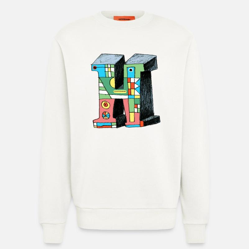 Buchstabe H - Sweatshirt - made by SPREAD  - OFF WHITE