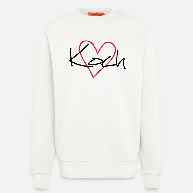Koch Herz Hobbykoch Küche Geschenkidee - Sweatshirt - made by SPREAD  - OFF WHITE