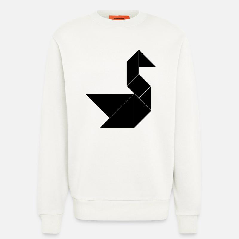 Tangram Schwan einfarbig - Sweatshirt - made by SPREAD  - OFF WHITE