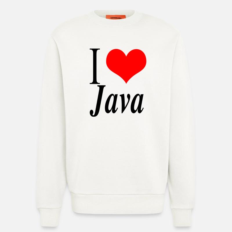 I love Java - Sweatshirt - made by SPREAD  - OFF WHITE