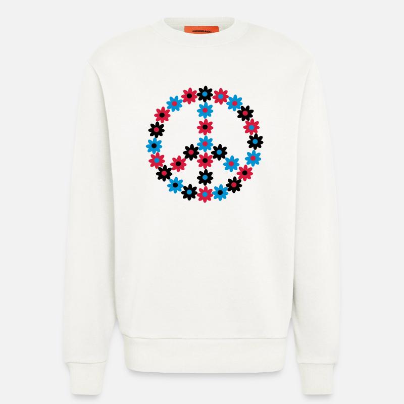 Blumen Friedenszeichen - Sweatshirt - made by SPREAD  - OFF WHITE