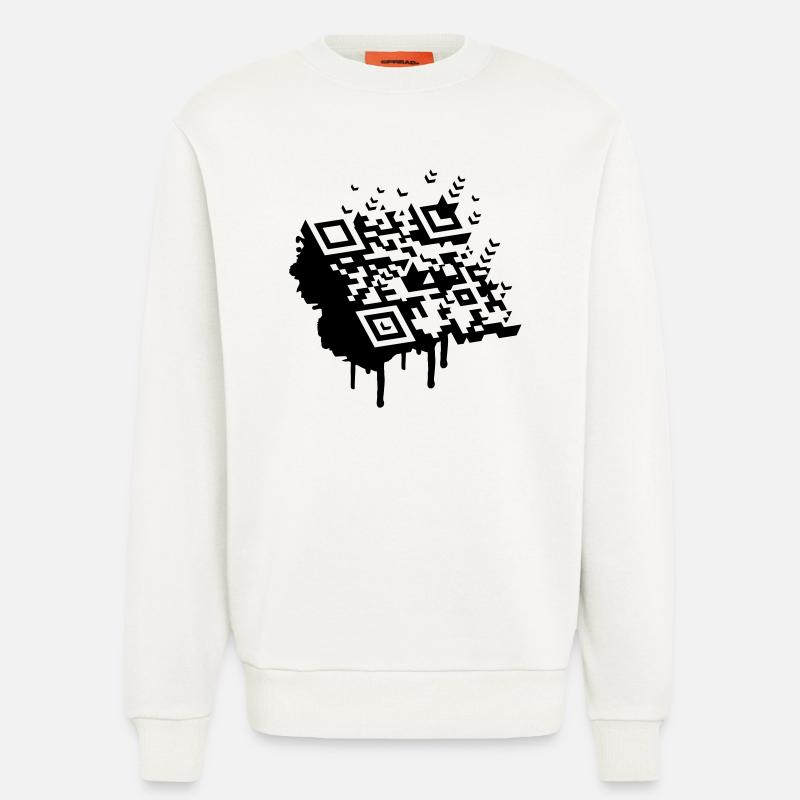 3D Barcode als Graffiti - Sweatshirt - made by SPREAD  - OFF WHITE