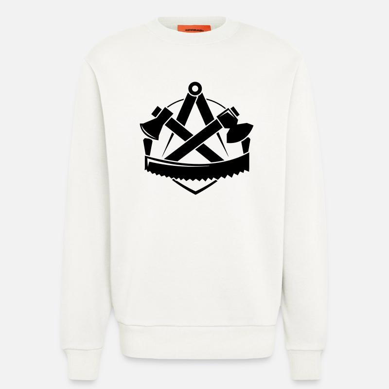 Zimmerer-Logo, Zunftzeichen - Sweatshirt - made by SPREAD  - OFF WHITE