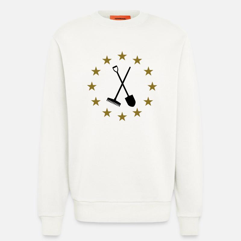 Rake, Shovel & Stars - Sweatshirt - made by SPREAD  - OFF WHITE