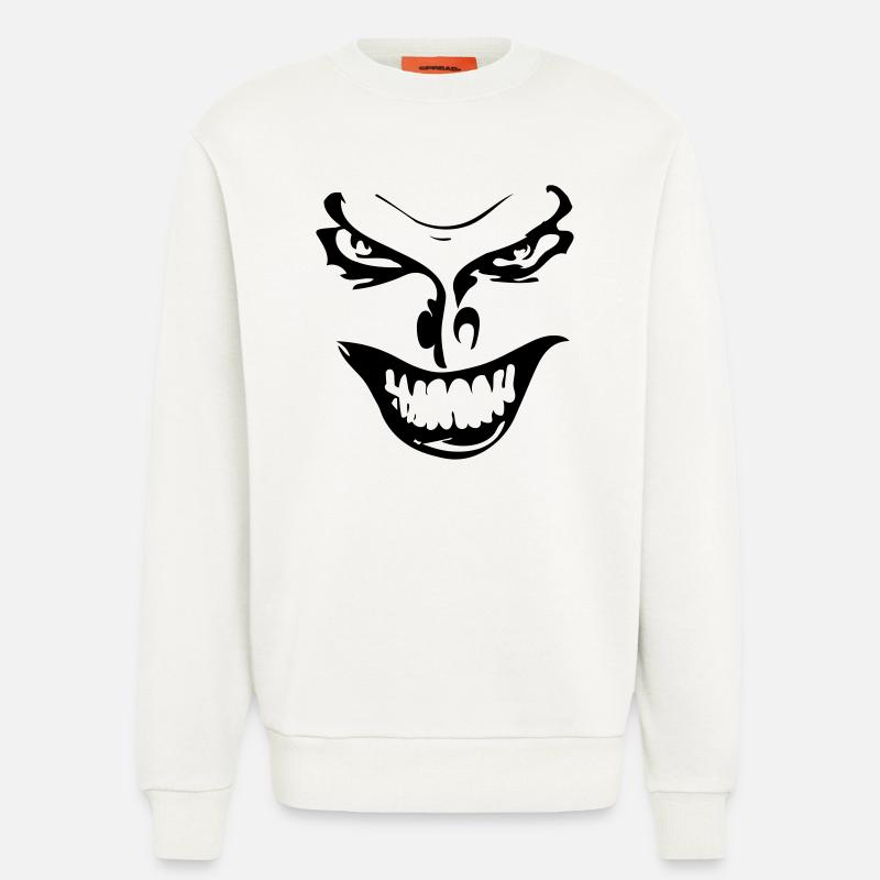 Evil Face - Sweatshirt - made by SPREAD - OFF WHITE