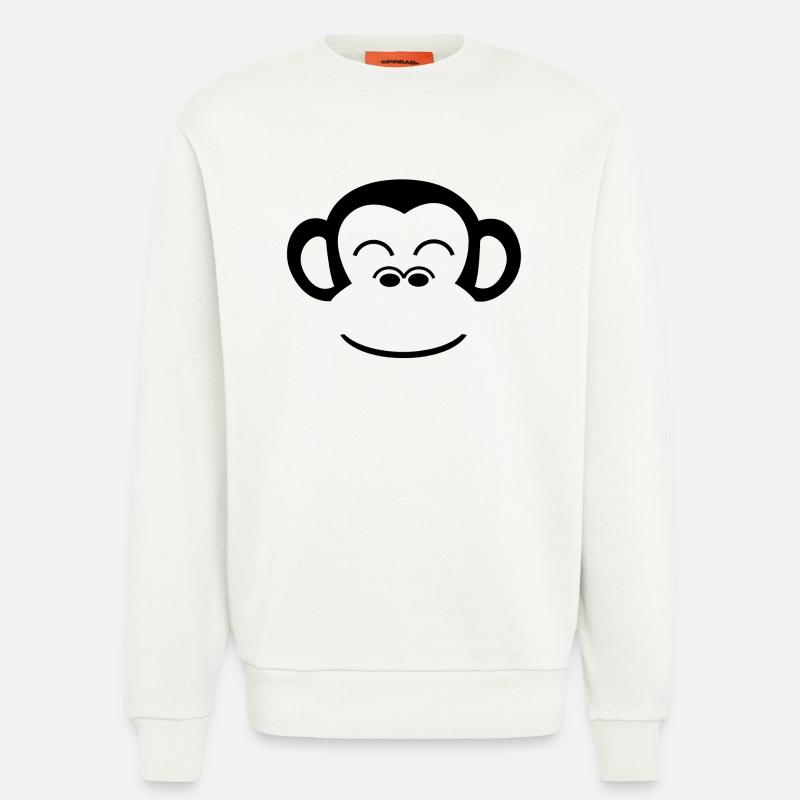Affe Schimpanse Affengesicht Gorilla Menschenaffe - Sweatshirt - made by SPREAD  - OFF WHITE