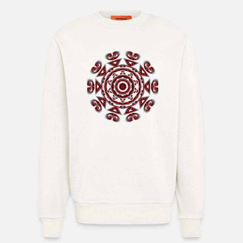 abstrait - Sweat bio décontracté fabriqué en UE - OFF WHITE