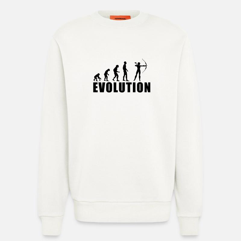 EVOLUTION BOGENSCHIESSEN Geschenk - Sweat bio décontracté fabriqué en UE - OFF WHITE
