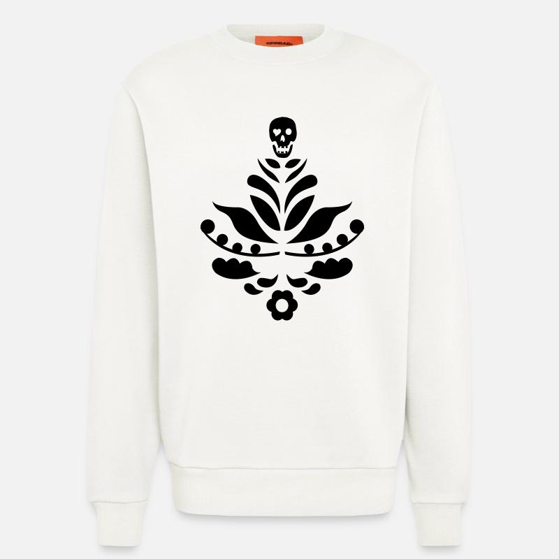 Kurbits & Schädel schwarz - Sweatshirt - made by SPREAD  - OFF WHITE