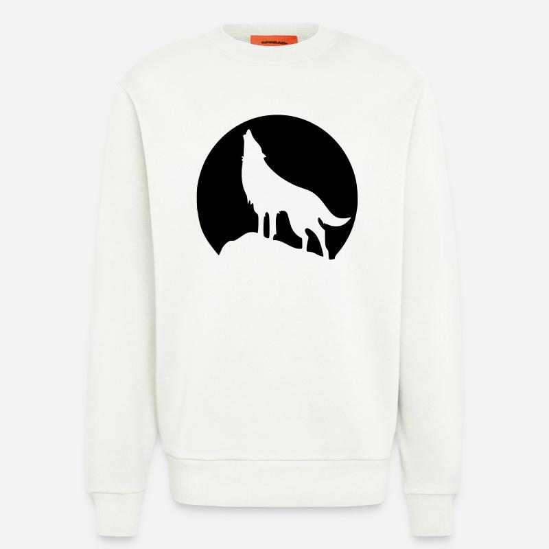 Wolf - Mond - Sweatshirt - made by SPREAD  - OFF WHITE