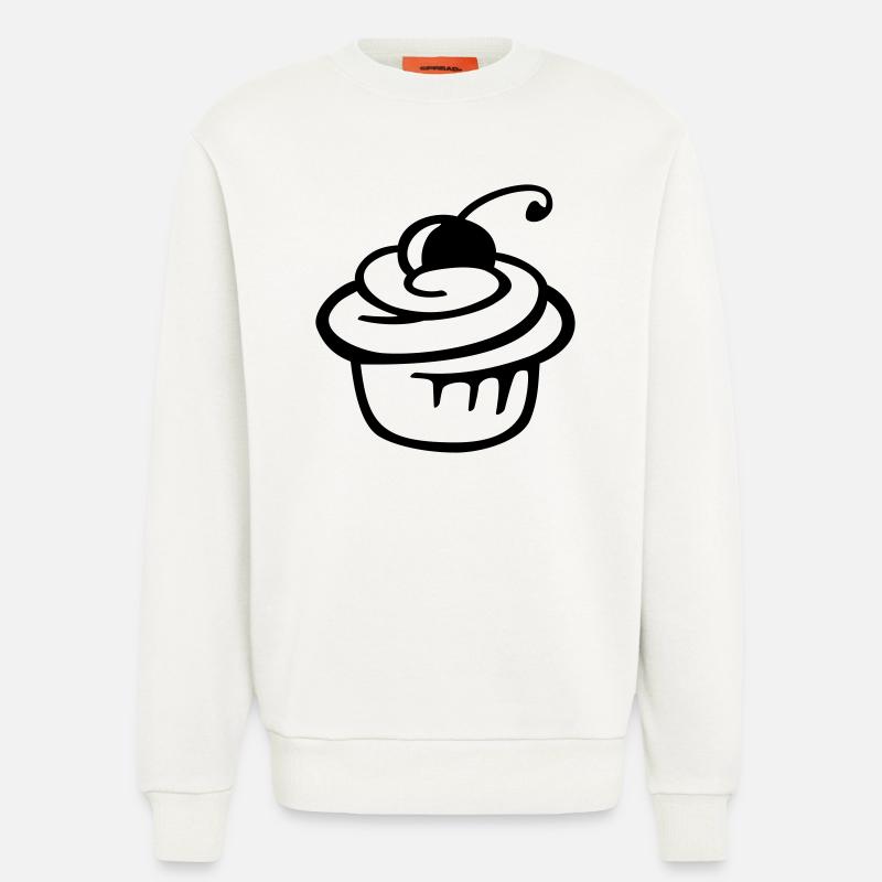 Cupcake Kirsche – Süßer Kuchen & Partyspaß - Sweatshirt - made by SPREAD  - OFF WHITE
