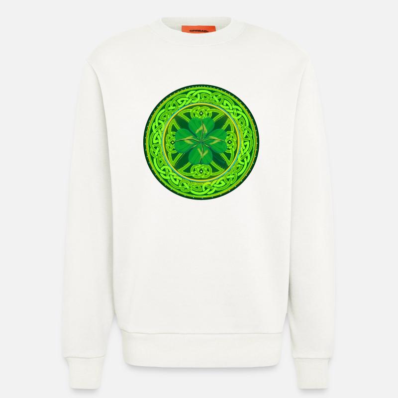 Celtic Four-Leaf Clover - Sweatshirt - made by SPREAD  - OFF WHITE