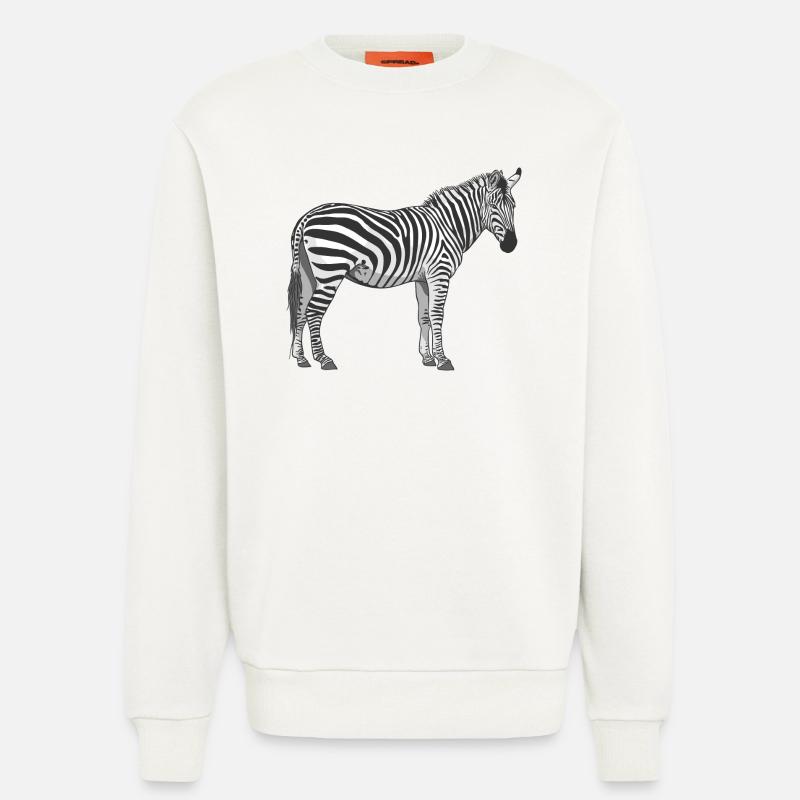 le zèbre - Sweat bio décontracté fabriqué en UE - OFF WHITE
