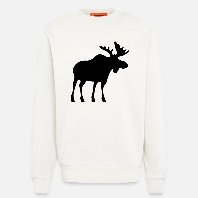 moose elk elch - Sweatshirt - made by SPREAD  - OFF WHITE