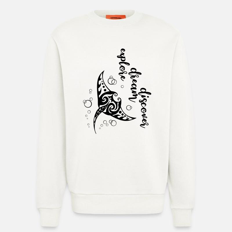Explore Dream Discover - Manta - Sweatshirt - made by SPREAD  - OFF WHITE