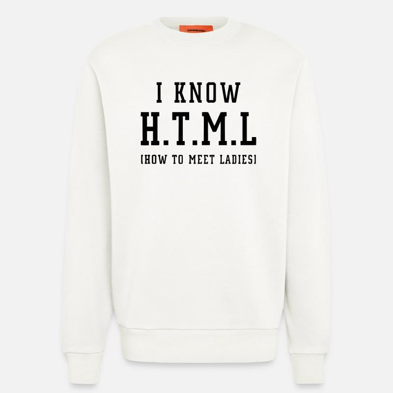I know HTML - Sweatshirt - made by SPREAD  - OFF WHITE