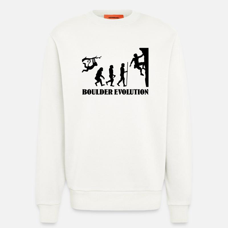 Boulder Evolution Klettern Bergsteigen Boulderer - Sweatshirt - made by SPREAD  - OFF WHITE