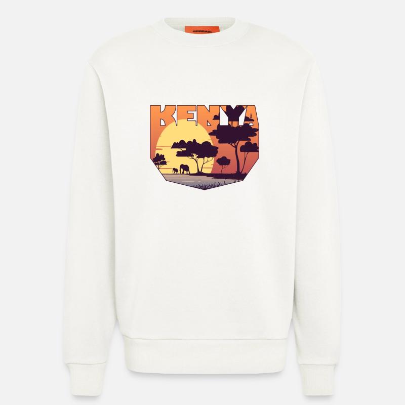 Kenia Design mit Landschaft / Geschenk - Sweatshirt - made by SPREAD  - OFF WHITE
