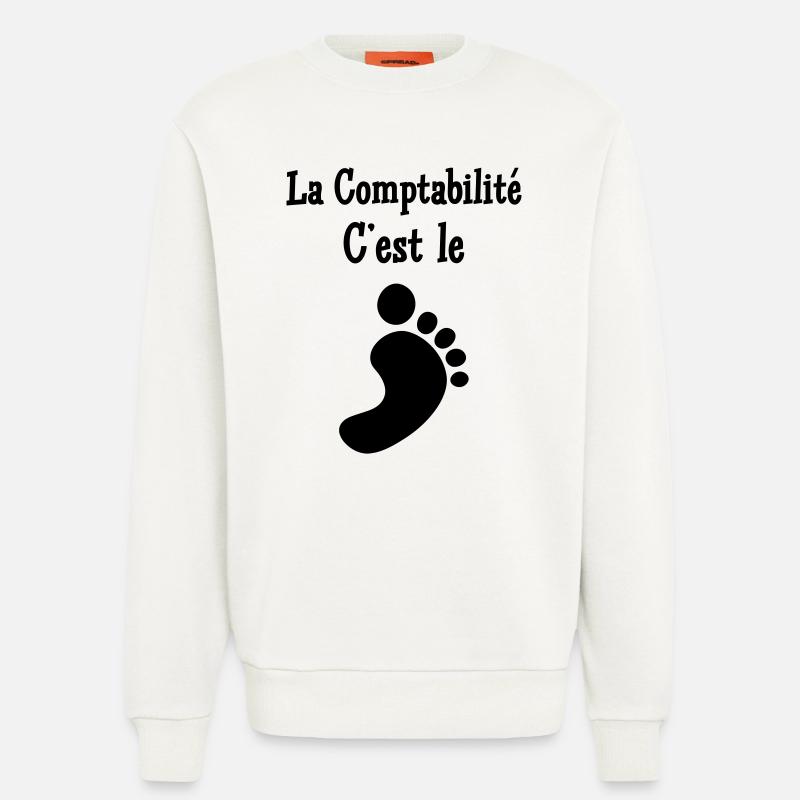 comptable / comptabilité / argent / Finance / Euro - Sweat bio décontracté fabriqué en UE - OFF WHITE