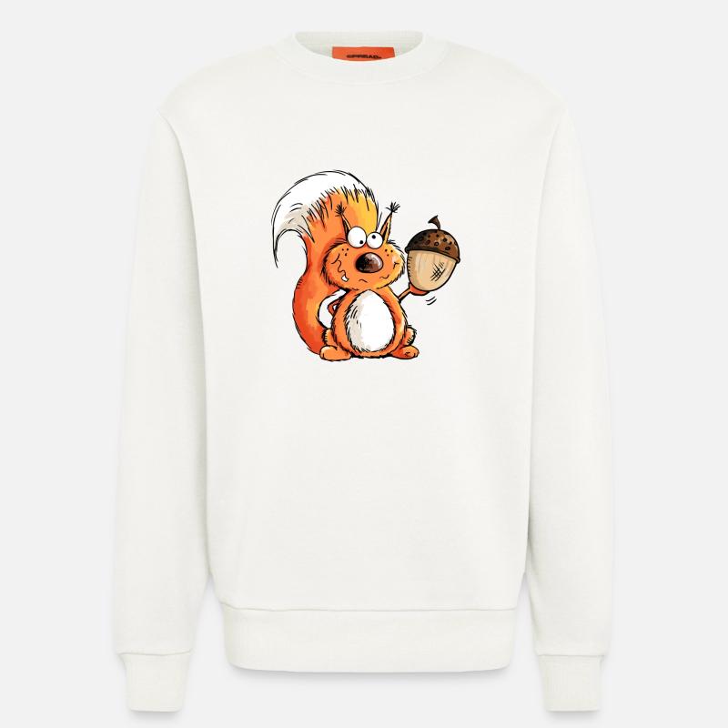 Eichhörnchen - Tier - Tiere - Eichel - Wald - Sweatshirt - made by SPREAD  - OFF WHITE