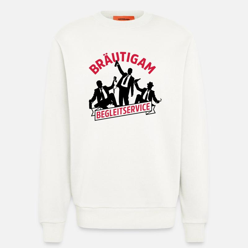 begleitservice junggesellenabschied bräutigam - Sweatshirt - made by SPREAD  - OFF WHITE