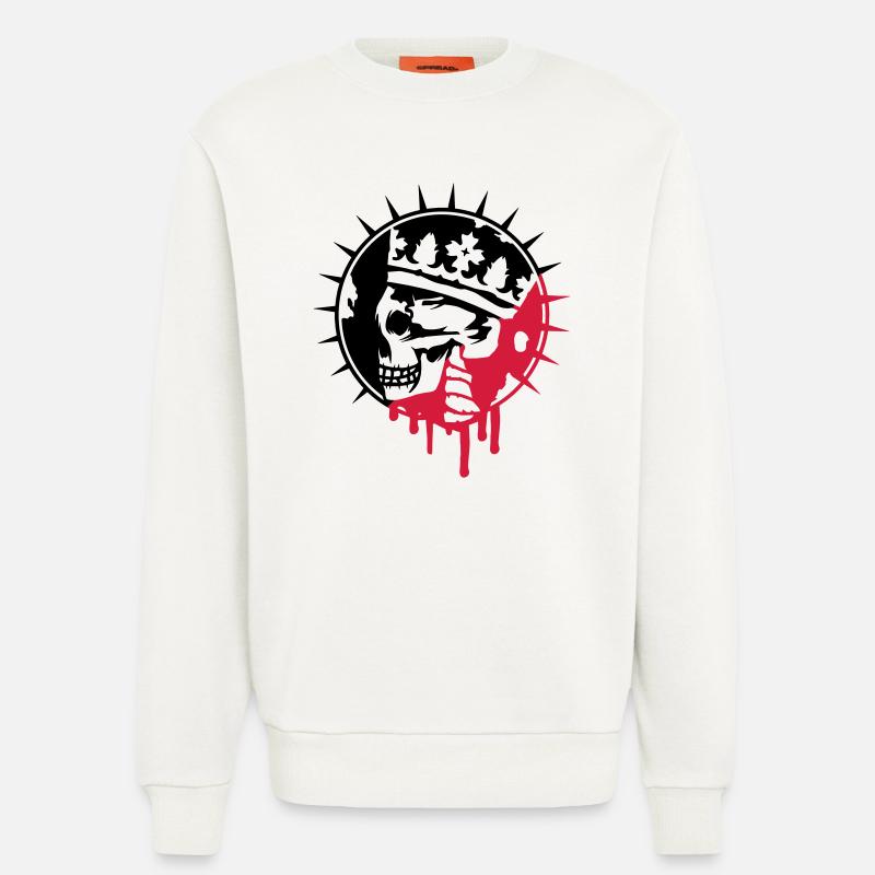 Skull with Crown Graffiti Patch - Sweatshirt - made by SPREAD  - OFF WHITE