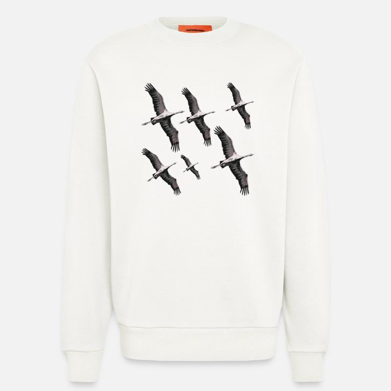 Vogelzug Kraniche - Sweatshirt - made by SPREAD  - OFF WHITE