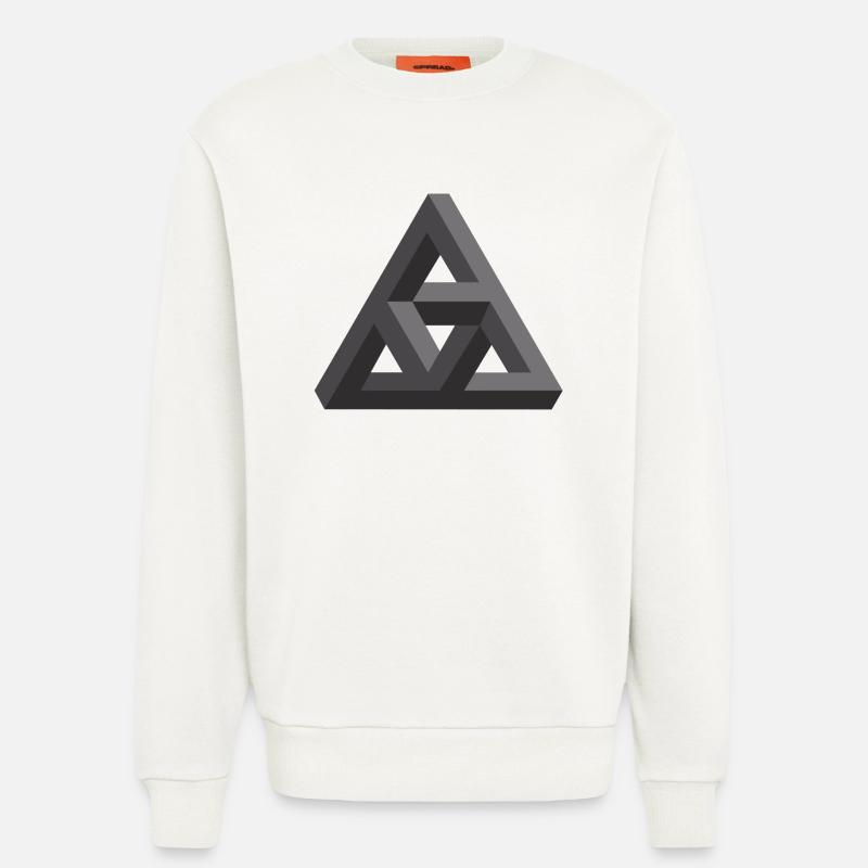 Abstract Geometry Pattern in Gray - Sweatshirt - made by SPREAD  - OFF WHITE