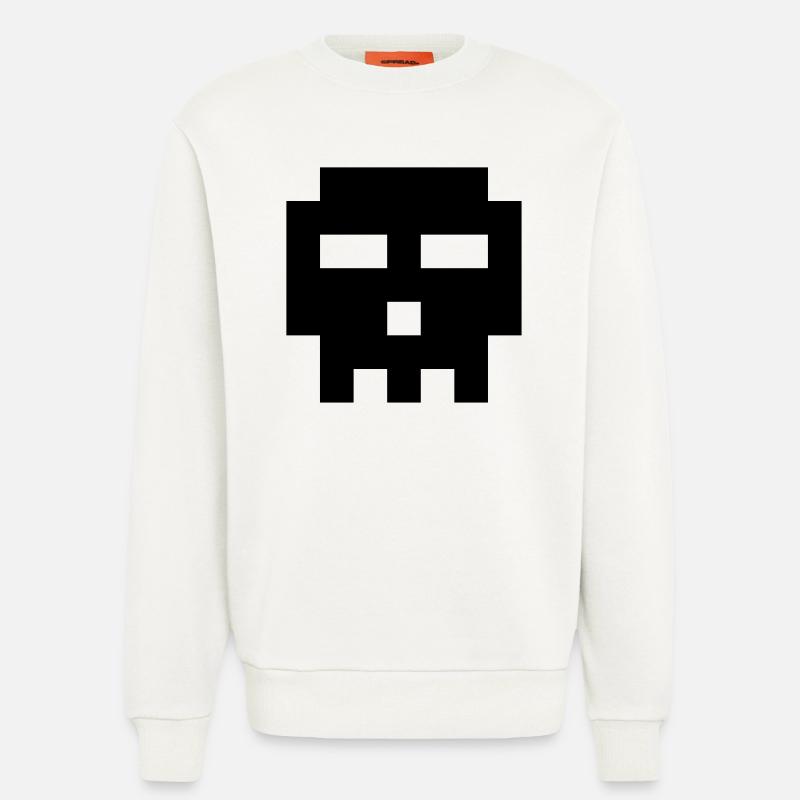 Pixel-Schädel. - Sweatshirt - made by SPREAD  - OFF WHITE