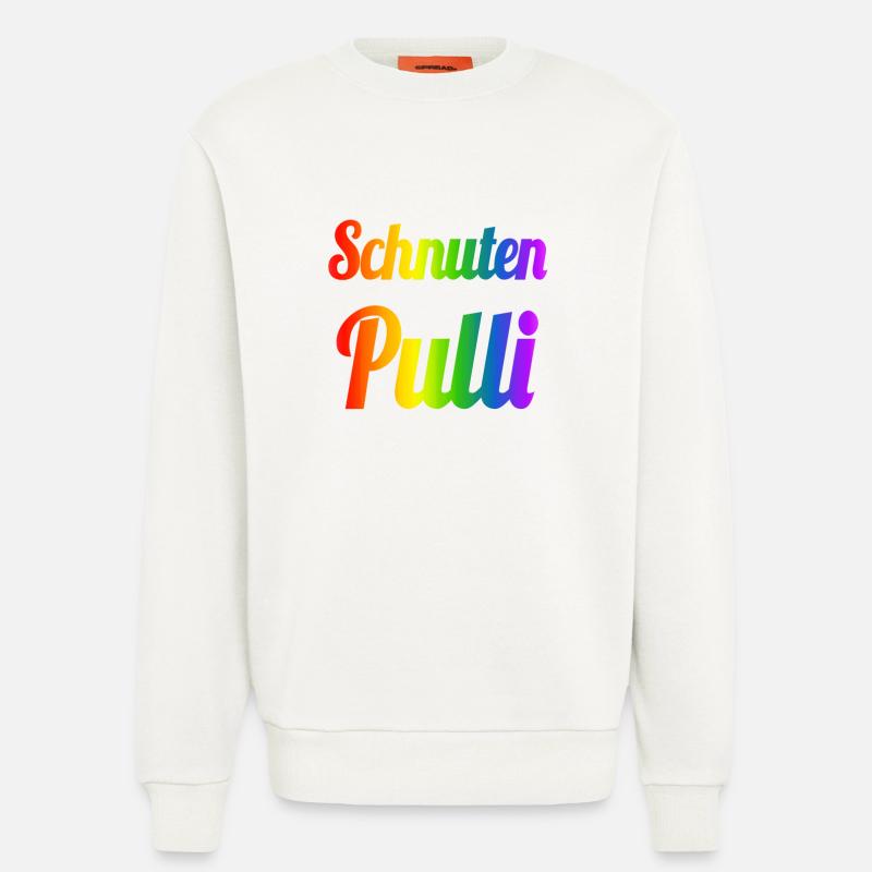 Schnutenpulli in Regenbogen Farben - Sweatshirt - made by SPREAD  - OFF WHITE
