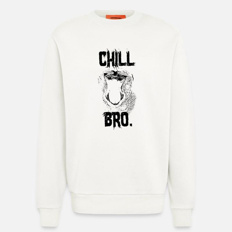 Chill Bro Proboscis Monkey Gift - Sweat bio décontracté fabriqué en UE - OFF WHITE