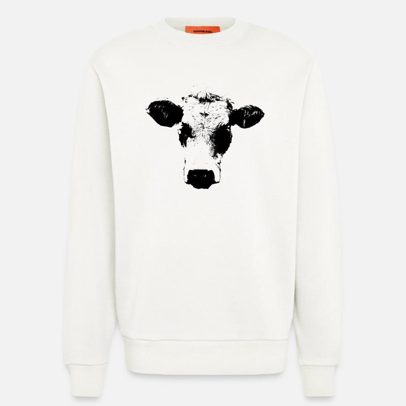 Kuh schwarz weiß Comic - Sweatshirt - made by SPREAD - OFF WHITE