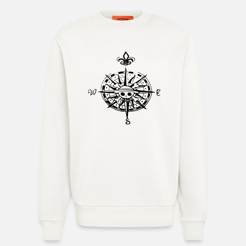 op compas Kompass - Sweatshirt - made by SPREAD  - OFF WHITE