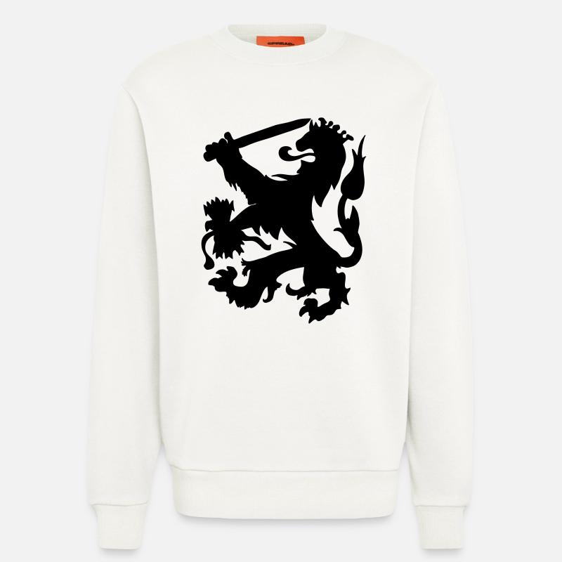 Heraldiker Löwe mit Krone und Schwertschattenfigur - Sweatshirt - made by SPREAD  - OFF WHITE