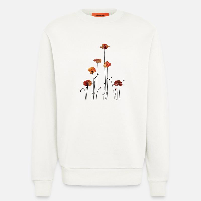 Mohnblumen Silhouette Design - Sweatshirt - made by SPREAD  - OFF WHITE
