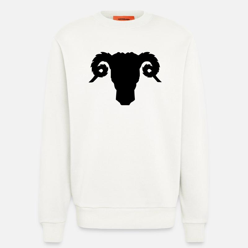 Bock- oder Rammkopfschattenbild - Sweatshirt - made by SPREAD  - OFF WHITE