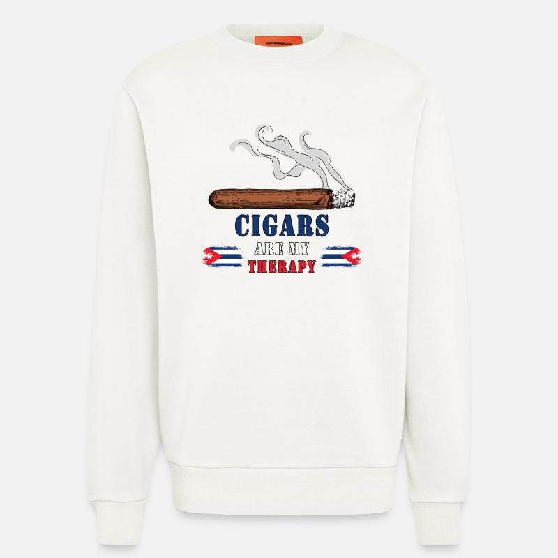 Zigarren Kuba Design / Geschenkidee - Sweatshirt - made by SPREAD  - OFF WHITE