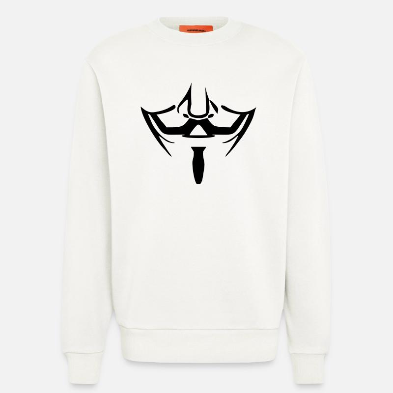 Anonymous mask - Sweatshirt - made by SPREAD  - OFF WHITE