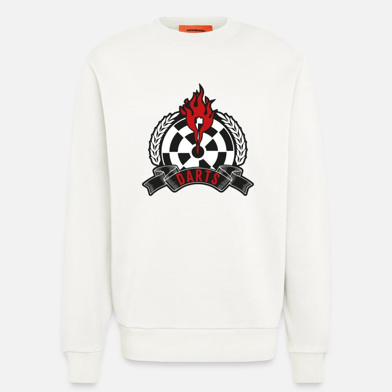 Flammendes Dartboard Emblem - Sweatshirt - made by SPREAD  - OFF WHITE